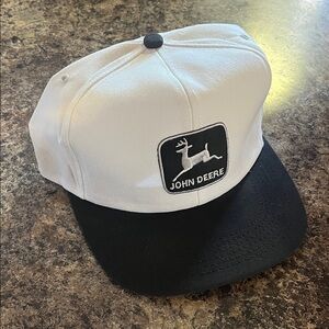 Vintage John Deere Black and White Baseball Cap